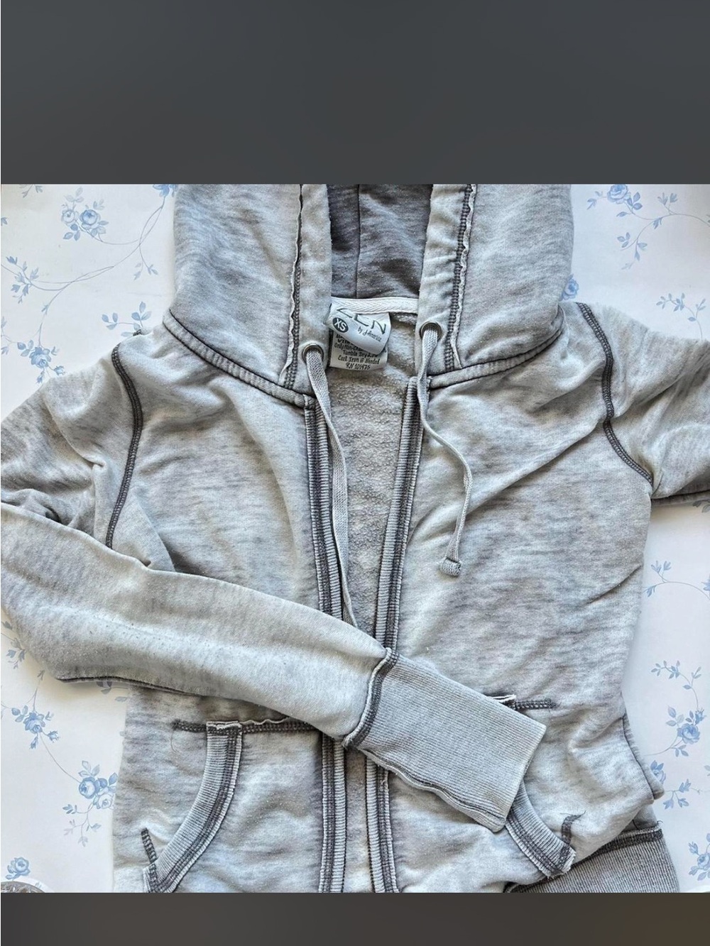 Urban Outfitters Heather Gray Zip Front Hoodie Sweater